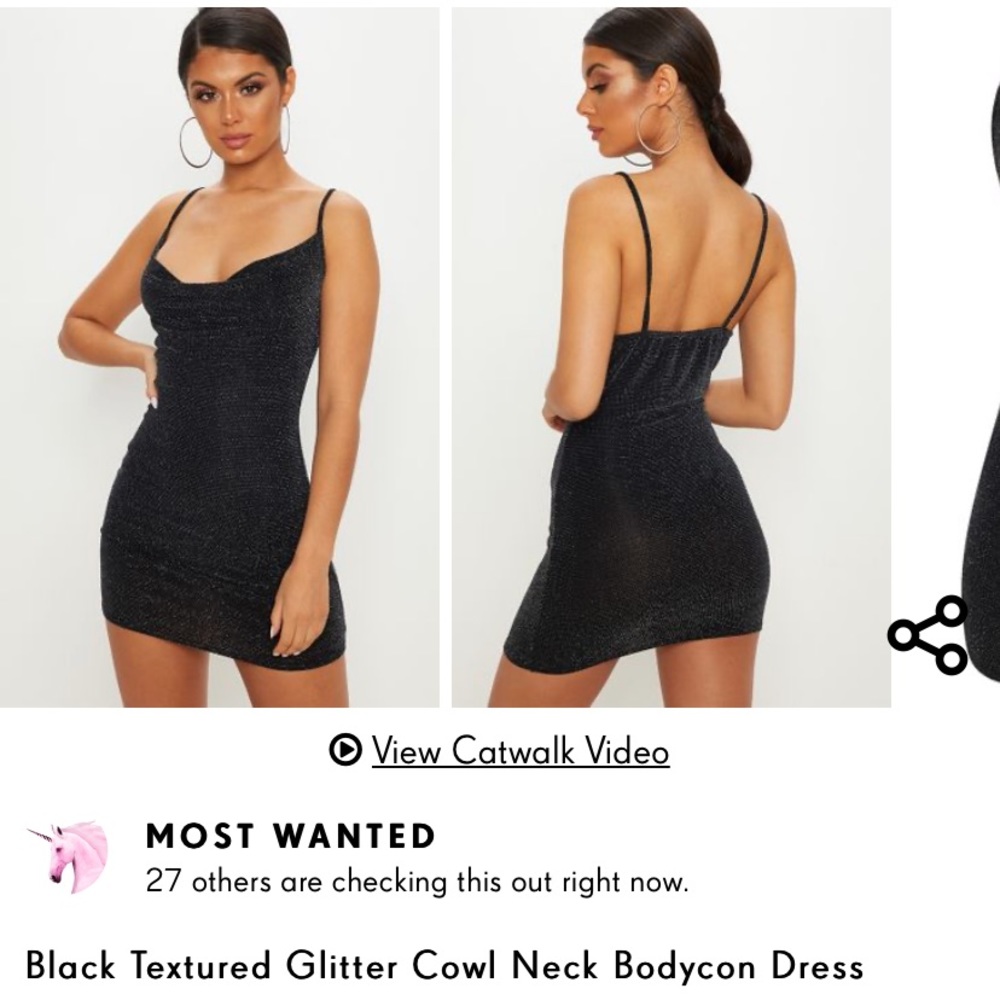 PLT sparly black bodycon dress